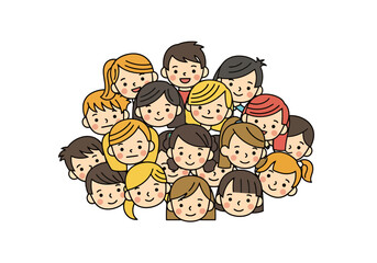 Diverse Group of Young People Faces Smiling Together in A Collective Portrait For Community And Connection Concepts