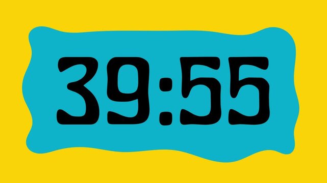 Countdown timer from 40 minute to 39 minute on yellow background suitable for presentations, productivity, educational content, and more