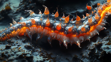 Scale worm with metallic scales feeding near hydrothermal vents 