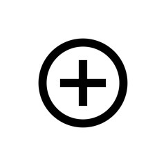 Obraz premium Modern plus sign icon in circle for design and technology