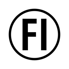 Obraz premium Simple black Finland FI logo symbol on white background