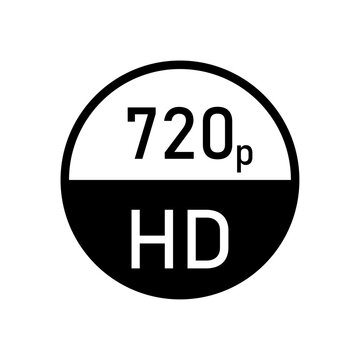 HD video quality icon with 720p resolution