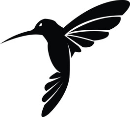 Obraz premium Silhouette of a hummingbird in flight, a symbol of energy, agility, and the beauty of nature