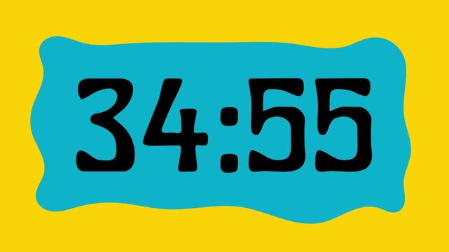Countdown timer from 35 minute to 34 minute on yellow background suitable for presentations, productivity, educational content, and more