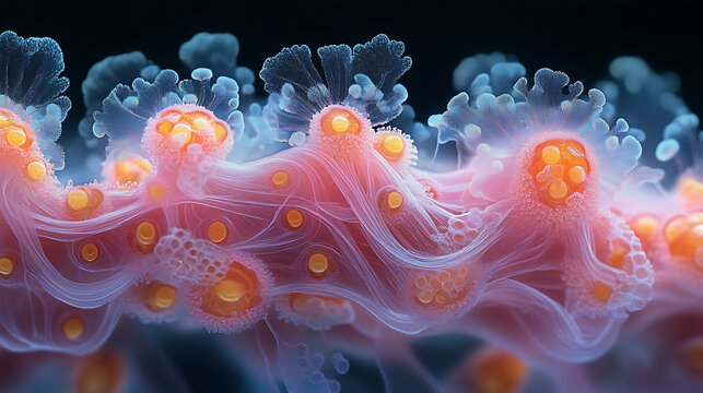Pyrosome colony drifting while filtering microscopic organisms 