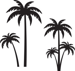 Fototapeta premium set of palm trees ,set of palms.palm, tree
