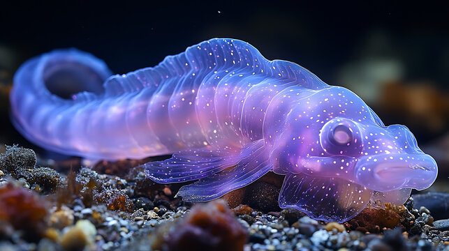 Hagfish's slime coating deterring predators during feeding 