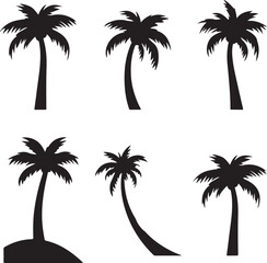 Fototapeta premium set of palm trees ,set of palms.palm, tree