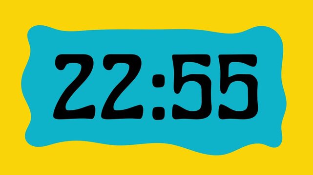 Countdown timer from 23 minute to 22 minute on yellow background suitable for presentations, productivity, educational content, and more