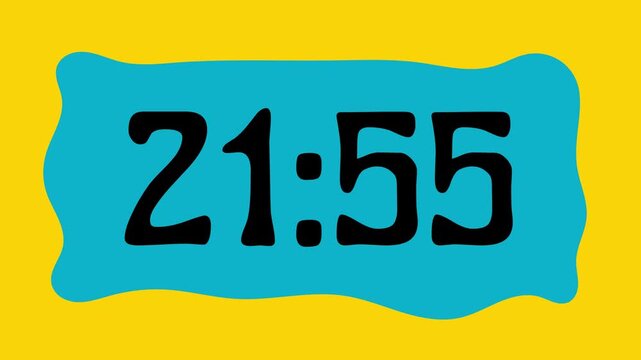 Countdown timer from 22 minute to 21 minute on yellow background suitable for presentations, productivity, educational content, and more