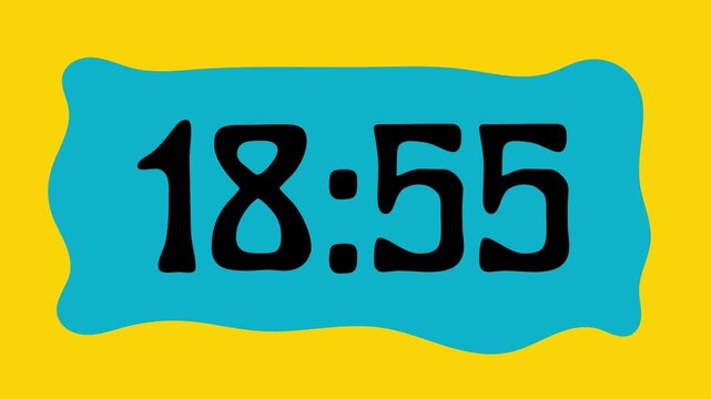 Countdown timer from 19 minute to 18 minute on yellow background suitable for presentations, productivity, educational content, and more