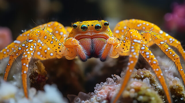 Giant sea spider feeding on soft-bodied invertebrates 