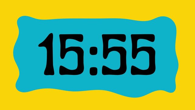 Countdown timer from 16 minute to 15 minute on yellow background suitable for presentations, productivity, educational content, and more