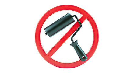 No Painting Symbol with Roller