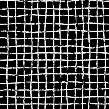 Rough Sketch Cross Hatch Grid Pattern Black and White Background