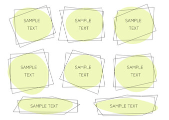 四角い二重線で覆われた流体シェイプのシンプルフレーム