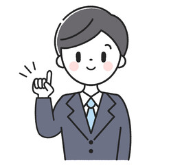 指差しポーズの男性社員