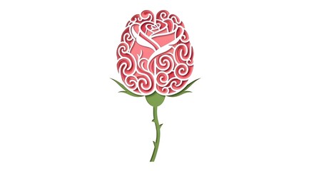 Human Brain Shaped Rose Flower &ndash; Surreal Concept of Mind, Creativity, Intelligence and Emotion