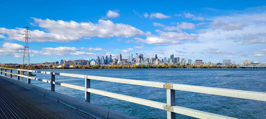 Montreal skyline from bridge, Canada
