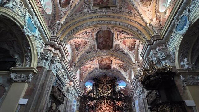Slow Motion Interior of Frauenberg Pilgrimage Church in Ardning Styria.