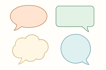Colorful speech bubbles in various shapes for communication and expression.