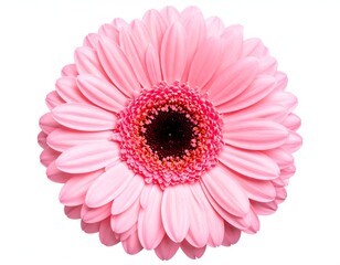 Delicate pink daisy-like flower with dark center