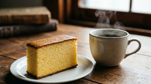 カステラとコーヒー Japanese Sponge Cake and Coffee