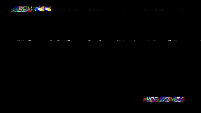 VHS Video Rewind Screen Overlay with Glitch Noise and REW Text Analog Retro TV Display 4K 4k video animation seamless loop