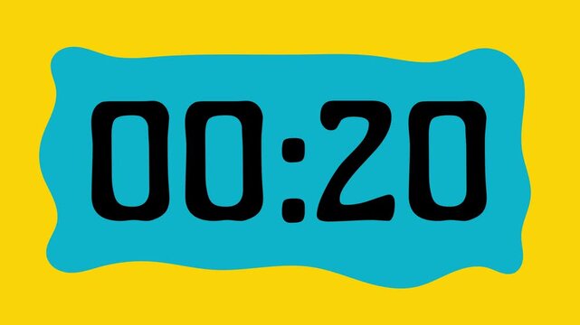 25 second countdown timer on yellow background suitable for presentations, productivity, educational content, and more