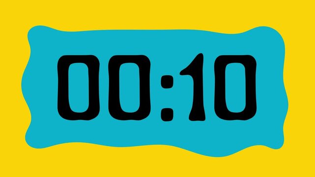15 second countdown timer on yellow background suitable for presentations, productivity, educational content, and more