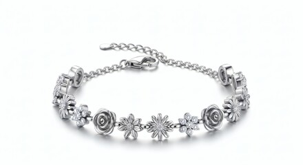 Floral Silver Bracelet