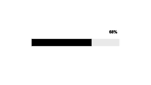Simple loading bar progress animation isolated on a white background, ideal for UI, app, and web design projects.