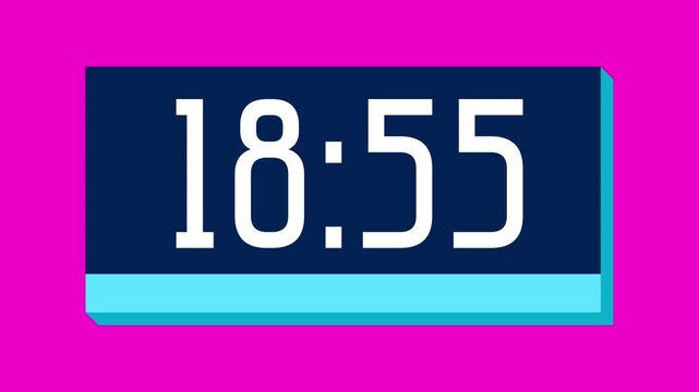 Countdown timer from 19 minute to 18 minute on pink background suitable for presentations, productivity, educational content, and more