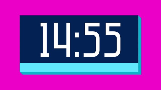 Countdown timer from 15 minute to 14 minute on pink background suitable for presentations, productivity, educational content, and more