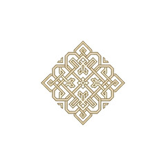 Elegant gold geometric pattern on white background
