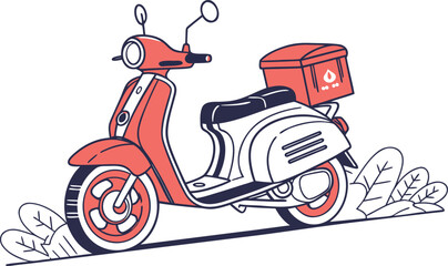 Last-Mile Grocery Delivery Scooter Icon for Fast Urban and Local Order Fulfillment