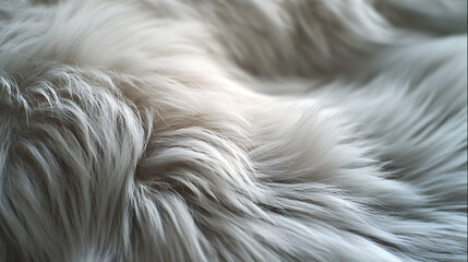 Soft White and Gray Fur Texture with Gentle Lighting