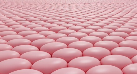 Fototapeta premium Rows of pink spheres arranged in a grid pattern on a white surface