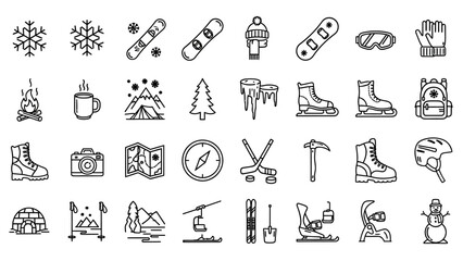 Obraz premium Winter Sports Icons and Symbols.