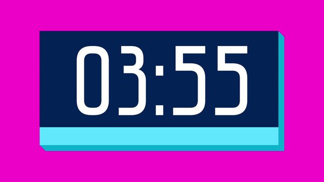 Countdown timer from 4 minute to 3 minute on pink background suitable for presentations, productivity, educational content, and more