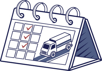 Scheduled Grocery Delivery Calendar Icon for Time-Slot Selection and Order Planning