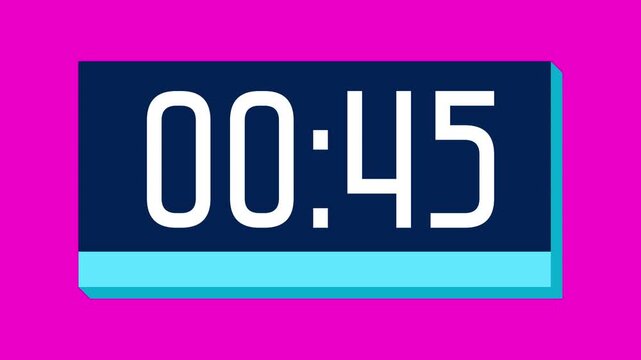 50 second countdown timer on pink background suitable for presentations, productivity, educational content, and more