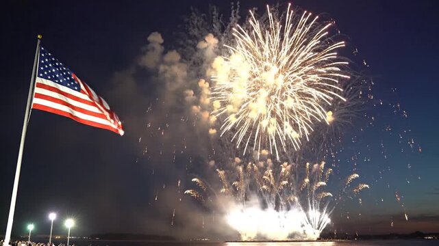 Patriotic Fireworks Night, national celebration concept