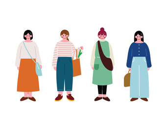 主婦女性のイラストセット