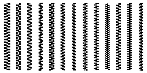 Zipper brush set. Zip vector.  Patterns with zipper brushes. © stoker