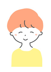 笑顔でにっこり笑う男の子　シンプルイラスト