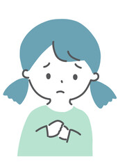 不安やストレスを感じている女の子　イラスト