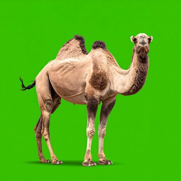 A camel standing on a green background (1)