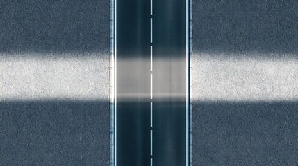 Top Down View of a Highway with Blurred White Stripes