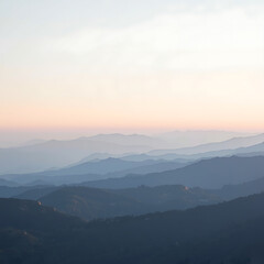Fototapeta premium Minimalist Mountain Landscape with Soft Pastel Color Palette at Dawn